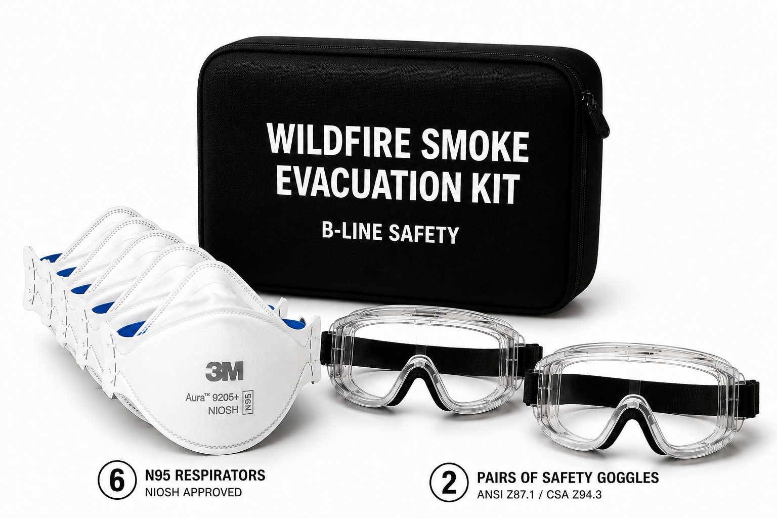 B-Line Safety Wildfire Smoke Evacuation Vehicle Kit